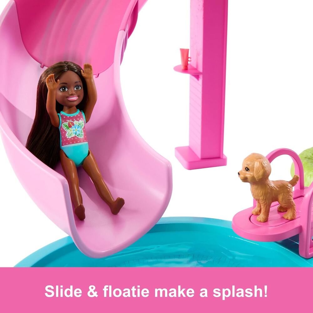 NEW Barbie Dream Pool Playset with 6 Play Areas, Slide & Bubbling Hot Tub NWT - Picture 5 of 6